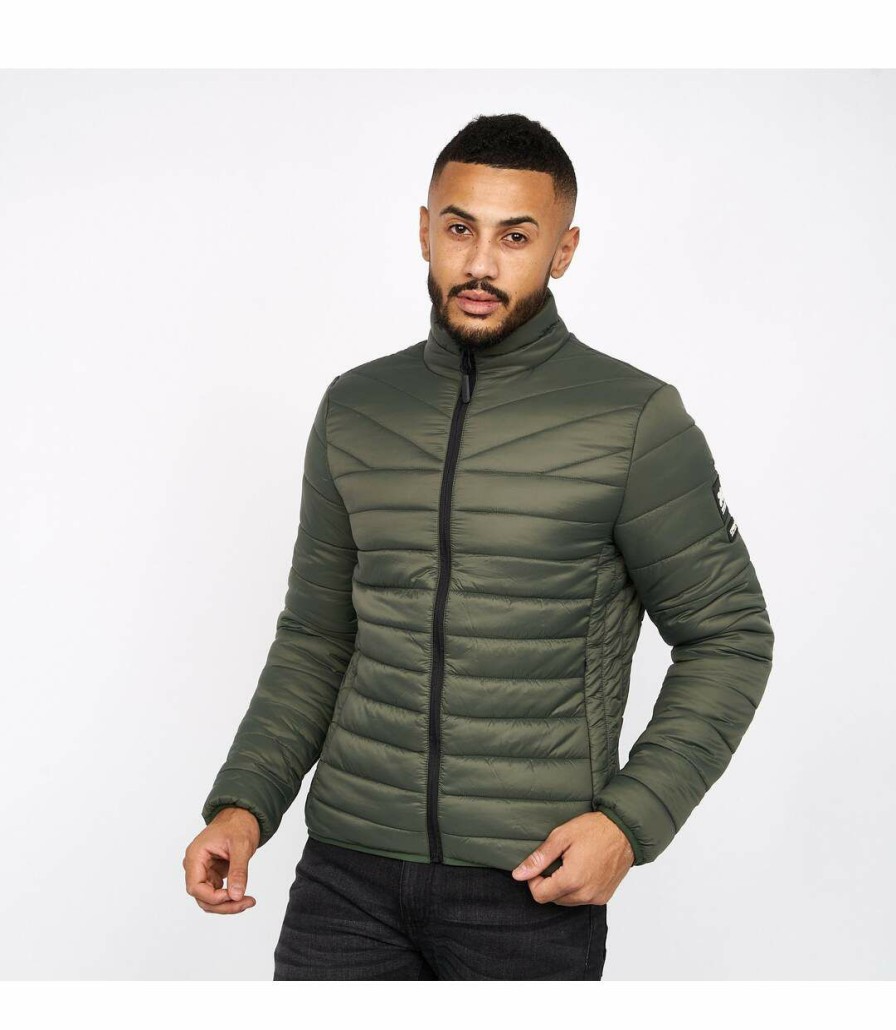 * Pertemba Attractive Crosshatch Mens Mellawear Padded Jacket (Olive) Utbg553 Online