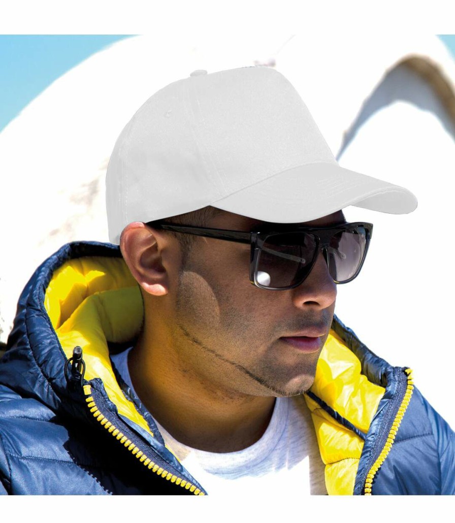 * Pertemba Good Quality Result Uni Core Boston 5 Panel Printers Baseball Cap (Pack Of 2) (White) Utbc4231 Wholesale