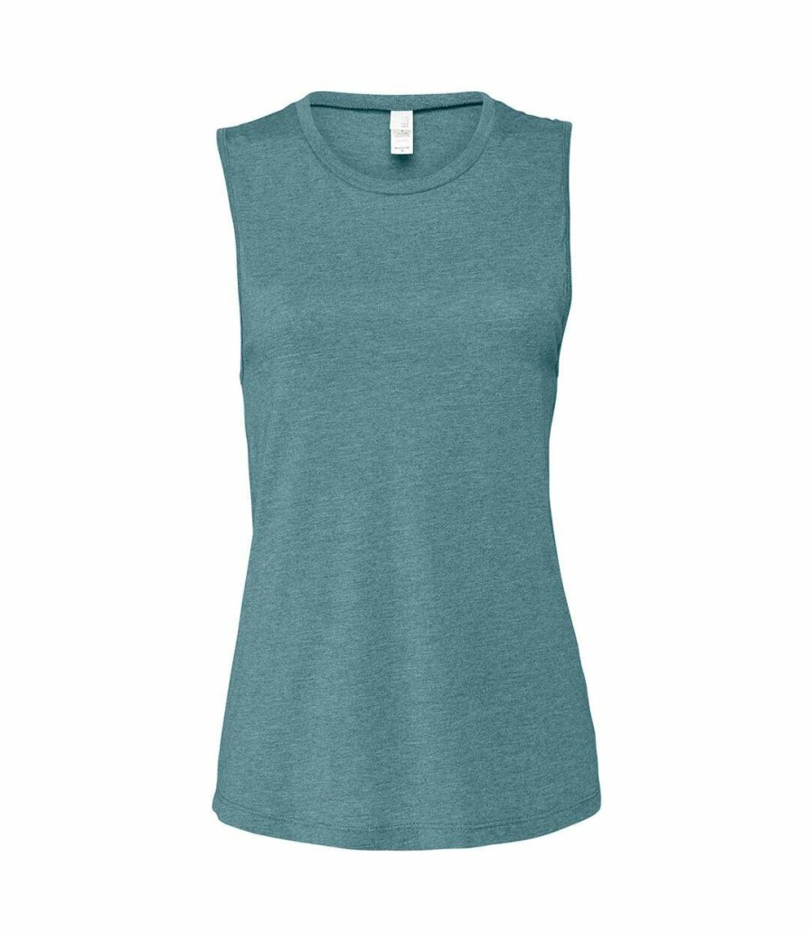 * Pertemba Original Bella + Canvas Womens/Ladies Jersey Tank Top (Deep Teal Heather) Utpc4801 Clearance