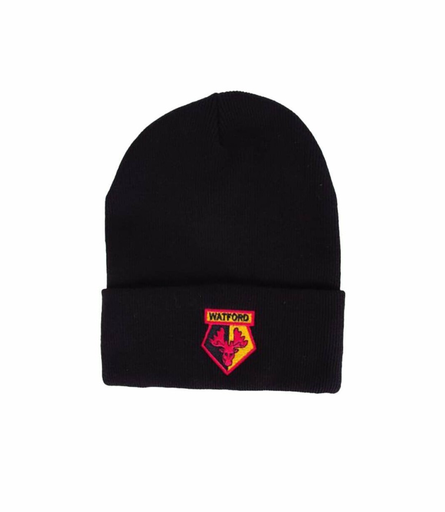 * Pertemba Closeout Sale Watford Fc Uni Adults Knitted Hat (Black/Yellow/Red) Utsg18521 New