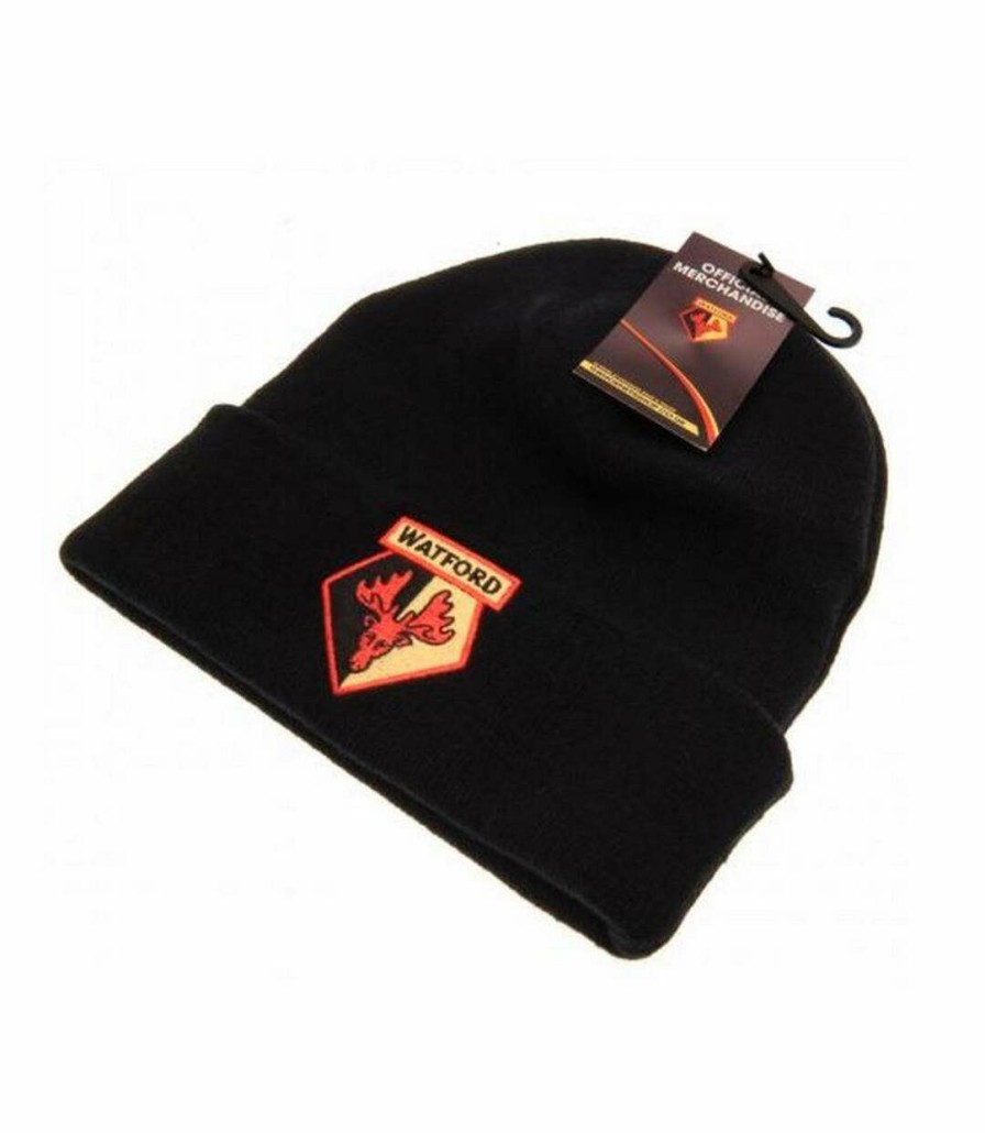 * Pertemba Closeout Sale Watford Fc Uni Adults Knitted Hat (Black/Yellow/Red) Utsg18521 New