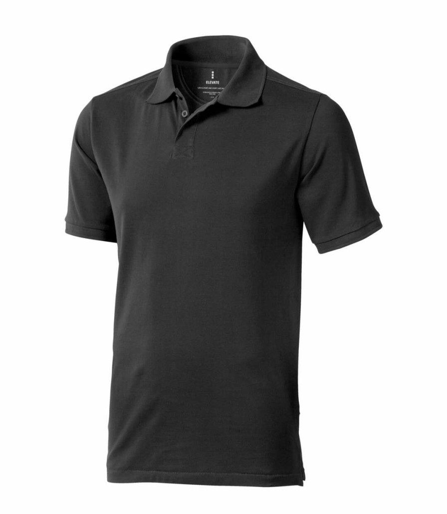 * Pertemba Quick Delivery Elevate Mens Calgary Short Sleeve Polo (Anthracite) Utpf1816 Clearance