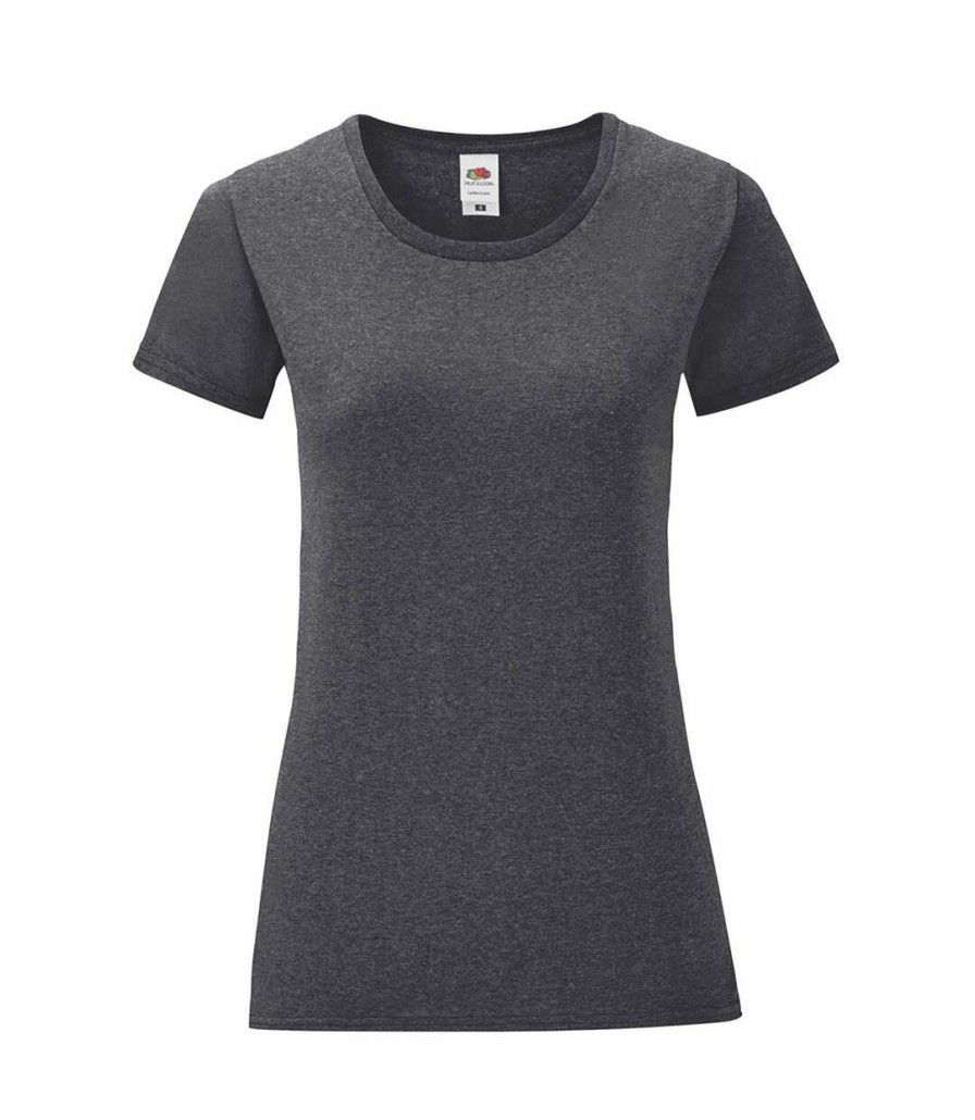 * Pertemba Cheap Fruit Of The Loom Womens/Ladies Iconic T-Shirt (Dark Heather) Utpc3400 Best