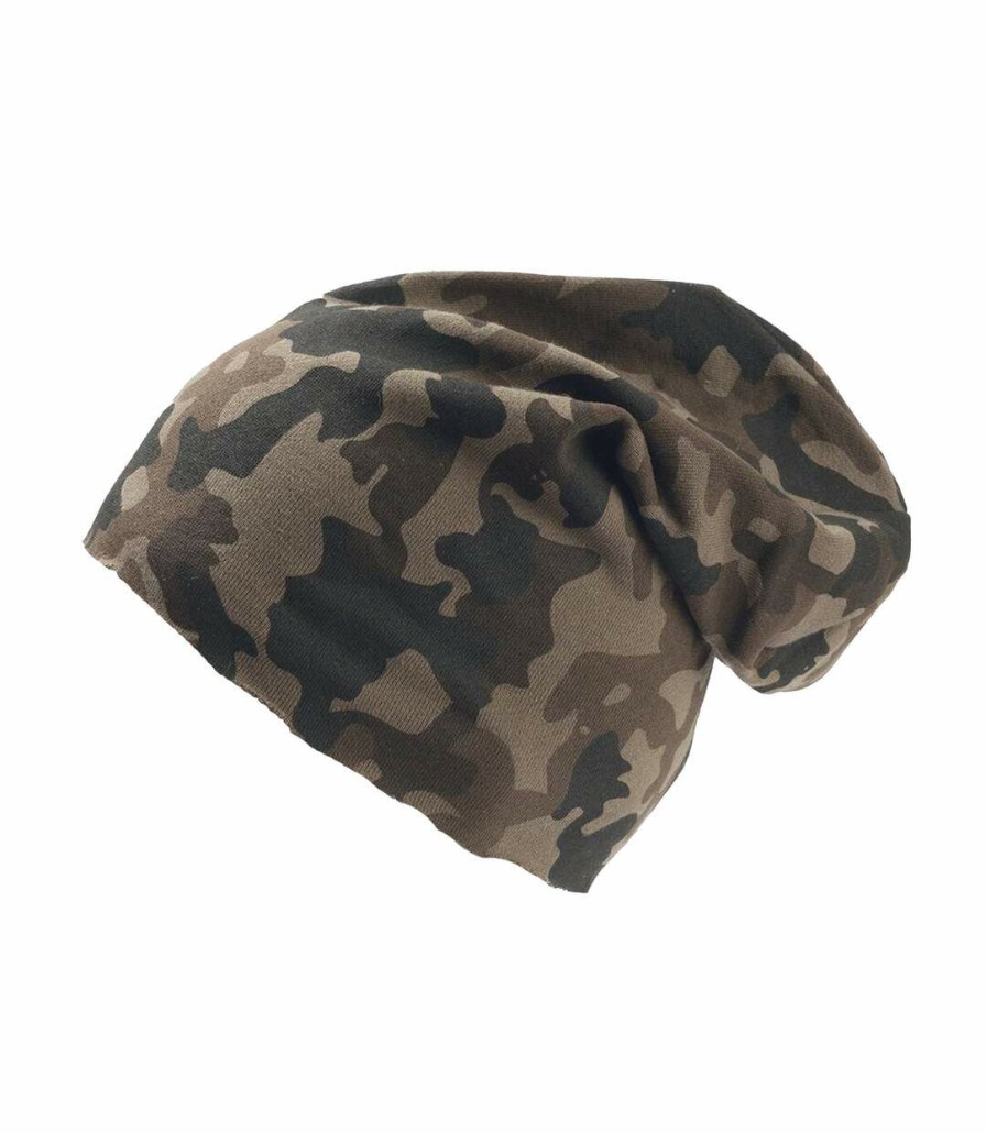 * Pertemba Original Atlantis Brooklin Raw Edge Jersey Beanie (Camouflage) Utab169 New