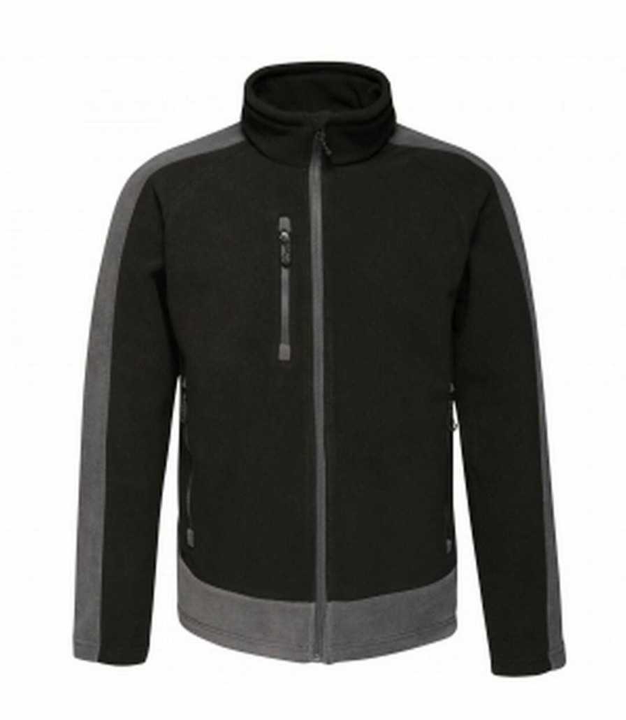 * Pertemba Attractive Regatta Mens Contrast Fleece Jacket (Black/Seal Grey) Utrg3568 Wholesale